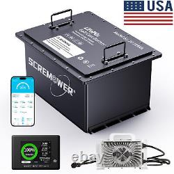 48V 105Ah LiFePO4 Golf Cart Lithium Battery Bluetooth Monitor 200A BMS + Charger