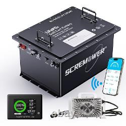48V 105Ah LiFePO4 Golf Cart Lithium Battery Bluetooth Monitor 200A BMS + Charger