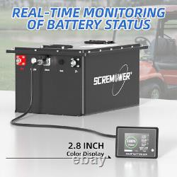 48V 105Ah LiFePO4 Golf Cart Lithium Battery Bluetooth Monitor 200A BMS + Charger