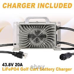 48V 105Ah LiFePO4 Golf Cart Lithium Battery Bluetooth Monitor 200A BMS + Charger