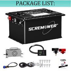 48V 105Ah LiFePO4 Golf Cart Lithium Battery Bluetooth Monitor 200A BMS + Charger