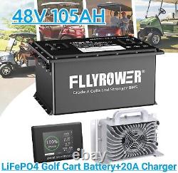 48V 105Ah LiFePO4 Lithium Golf Cart Battery Built-in 200A BMS 15000+Deep Cycles