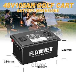 48V 105Ah LiFePO4 Lithium Golf Cart Battery Built-in 200A BMS 15000+Deep Cycles