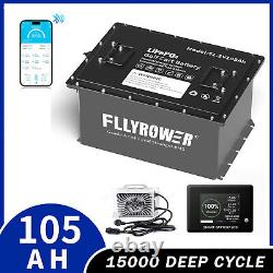 48V 105Ah Lithium Golf Cart Battery 200A BMS 15000 Deep Cycle Monitor Charger