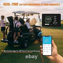 48V 105Ah Lithium Golf Cart Battery 200A BMS 15000 Deep Cycle Monitor Charger