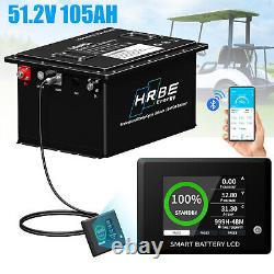 48V 105Ah Lithium Golf Cart Battery 200A BMS LCD Touch Monitor Mobile APP charge