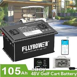 48V 105Ah Lithium Golf Cart Battery Built-in Smart 200A BMS 15000 Cycles+Charger