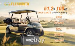 48V 105Ah Lithium Golf Cart Battery Built-in Smart 200A BMS 15000 Cycles+Charger
