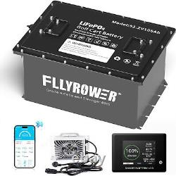 48V 105Ah Lithium Golf Cart Battery Built-in Smart 200A BMS +20A Charger 10Year