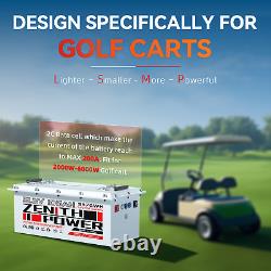 48V 105Ah Lithium LiFePO4 Golf Cart Battery BMS 200A with 20A Charger Display