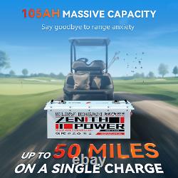 48V 105Ah Lithium LiFePO4 Golf Cart Battery BMS 200A with 20A Charger Display