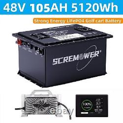 48V 105Ah Lithium LiFePO4 Golf Cart Battery Club Car 200A BMS 15000+ Deep Cycle
