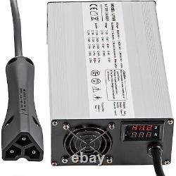 48V 15A Battery Charger with RXV Plug/LED For Club Car EzGo Yamaha Golf Cart