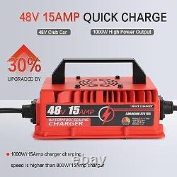 48V 15A Golf Cart Battery Charger for Club Car DS/Precedent 3 Pin Triangle Plug