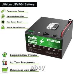 48V 50AH LiFePO4 Lithium Battery Cycles for Golf Cart Marine RVs Solar Off-Grid