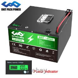 48V 50Ah LiFePO4 Li-ion Cell Battery Deep Cycle for Outdoor Camping RV Golf cart