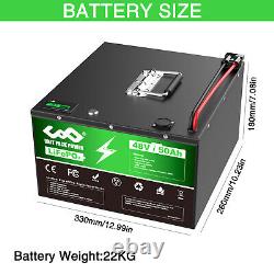 48V 50Ah LiFePO4 Lithium Iron Battery Deep 1500 Cycles Battery for RV Golf Cart