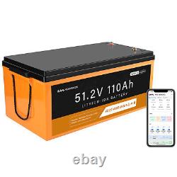 48V (51.2) 110Ah Bluetooth Lithium Deep Cycles Battery for Golf Cart RV Off-grid