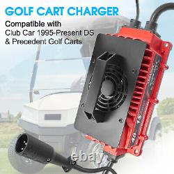 48 Volts 15 AMP Golf Cart Battery Charger Round 3-Pin Handle Plug For Club Car