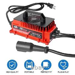 48 Volts 15 AMP Golf Cart Battery Charger Round 3-Pin Style Plug Charger withTe