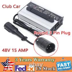 48v 48 volt 15 Amp Round 3 Pin Plug for Club Car Golf Cart Battery Charger