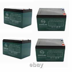 4PC 12V 12Ah Battery 6dzm12 + Charger for Go kart Electric Scooter Golf Cart