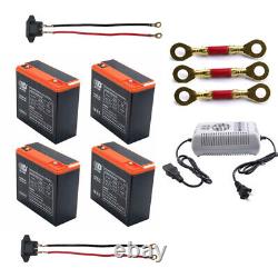 4X 12V 24AH 6-DZM-20 Battery & Kits ATV Quad Golf Cart Go Kart Mobility Scooter