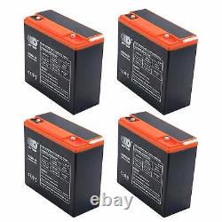 4X 12V 24AH 6-DZM-20 Battery & Kits ATV Quad Golf Cart Go Kart Mobility Scooter