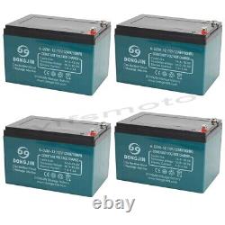 4 Pack 12V 12Ah/10h Battery 6-DZM-12 Batteries for Go Kart Golf Cart Pocket Bike