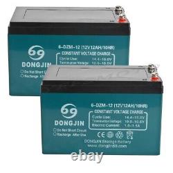 4 Pack 12V 12Ah/10h Battery 6-DZM-12 Batteries for Go Kart Golf Cart Pocket Bike