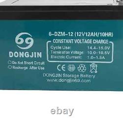 4 Pack 12V 12Ah/10h Battery 6-DZM-12 Batteries for Go Kart Golf Cart Pocket Bike