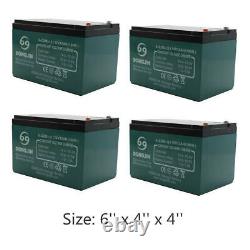 4 Pack 12v 12ah 6-DZM-12 Rechargeable Battery for E-Bike Go kart Golf Cart Quad