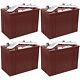 4 Pack, 48v 12 Volt Golf Cart Batteries Trojan Battery T-1275 Club Car Ezgo