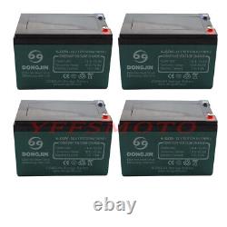 4 Pack 6-DZM-12 12V 12AH Rechargeable Battery for Electric Bike Bicycle GolfCart