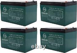 4 Pack 6-DZM-12 12V 12AH Rechargeable Battery for Electric Bike Bicycle GolfCart