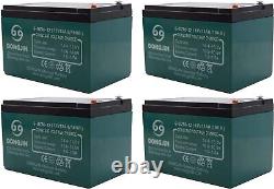 4 Pack 6-DZM-12 12V 12ah Battery for 4 Wheeler Tricycle Go Kart Golf Cart E Bike