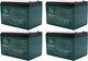 4 Pack 6-dzm-12 12v 12ah Battery For 4 Wheeler Tricycle Go Kart Golf Cart E Bike