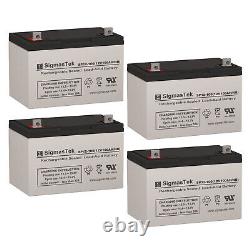4pc 12V 100Ah Sealed Lead Acid AGM Battery Group 27 For Golf Carts, Lawn Tools