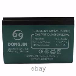 4pc 12V 12Ah 6-DZM-12 Battery for Golf Cart Mower Mobility Scooter ATV E Bike