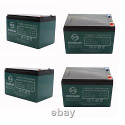 4pc 12V 12Ah Rechargeable Battery for E-Bike Golf Carts Electric Quad Dirt Bike