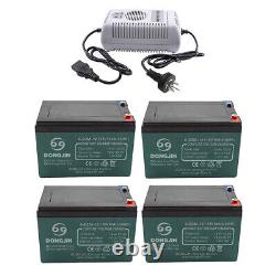 4x 12V 12AH 6-DMZ-12 Battery + 48V Charger Fo SCOOTER GOLF CART BUGGY Wheelchair