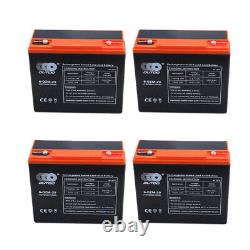 4x 12V 24Ah 6-DZM-20 Battery + Charger Electric Scooter Go Kart Golf Cart Buggy