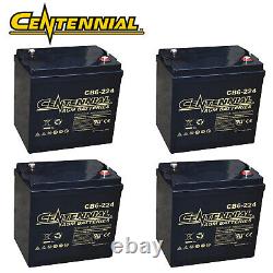 4x Centennial CB6-224 6V 224A Group Size GC2 Batteries for Golf Carts, Solar