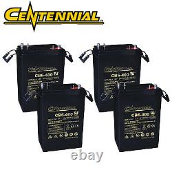 4x Centennial CB6-400 6V 400A L-16 AGM Batteries For Golf Carts, Solar Power