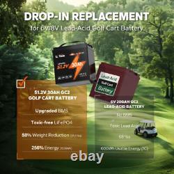 51.2V 30Ah GC2 Golf Cart LiFePO4 Battery Deep Cycle 60A BMS For 2KW Motor