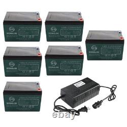 6pcs 6-DZM-12 12V 12AH Battery + 72V Charger Electric Go Kart ATV Quad Golf Cart