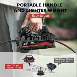 AUTOBABA 48 volt 15 amp Golf Cart Battery Charger 3-Pin Triangle Style Plug