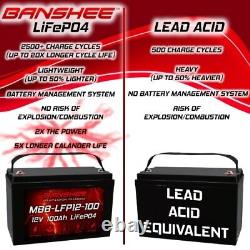 Banshee 12V 100Ah Premium LiFePO4 Lithium Battery BMS For Camper Boat Marine