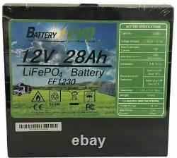 Battery Evo 12V 28Ah LiFePo4 Battery EF1230 360Wh Solar, Rv, Golf Cart