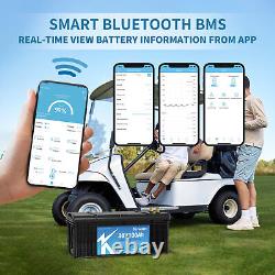 Bluetooth 100Ah LiFePO4 36V Golf Cart Lithium Battery 20,000+ Deep Cycle Camping